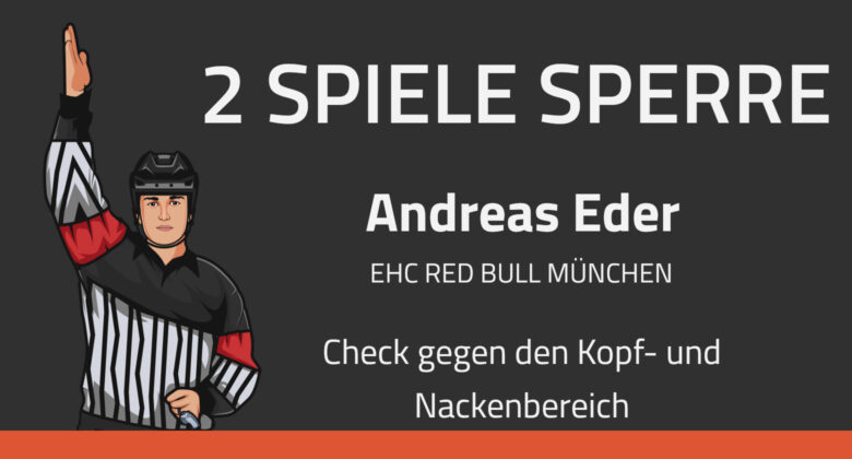 Andreas Eder (EHC Red Bull München): 2 Spiele gesperrt